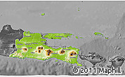 Physical 3D Map of East Java, darken, desaturated