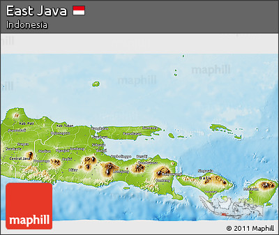 Physical 3D Map of East Java