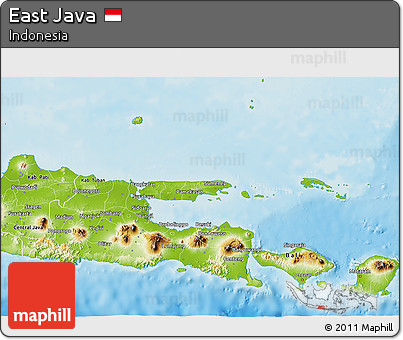 Physical 3D Map of East Java