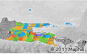 Political 3D Map of East Java, desaturated