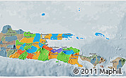 Political 3D Map of East Java, semi-desaturated