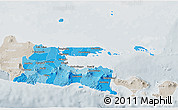 Political Shades 3D Map of East Java, lighten, semi-desaturated