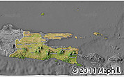 Satellite 3D Map of East Java, desaturated