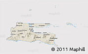Shaded Relief 3D Map of East Java, cropped outside