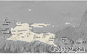 Shaded Relief 3D Map of East Java, darken, desaturated