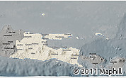 Shaded Relief 3D Map of East Java, darken, semi-desaturated