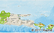 Shaded Relief 3D Map of East Java, physical outside