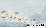 Shaded Relief 3D Map of East Java, semi-desaturated