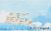 Shaded Relief 3D Map of East Java, single color outside