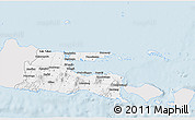 Silver Style 3D Map of East Java, single color outside