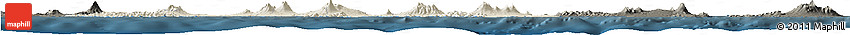 Shaded Relief Horizon Map of East Java, darken