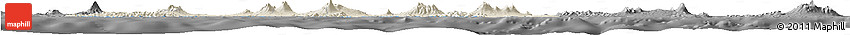 Shaded Relief Horizon Map of East Java, darken, desaturated