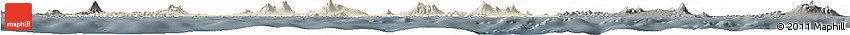 Shaded Relief Horizon Map of East Java, darken, semi-desaturated