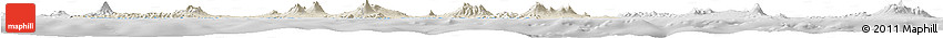 Shaded Relief Horizon Map of East Java, lighten, desaturated