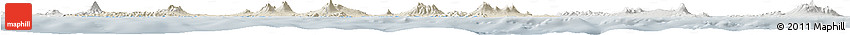 Shaded Relief Horizon Map of East Java, lighten, semi-desaturated