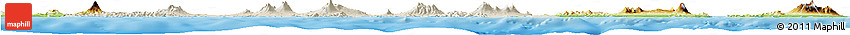 Shaded Relief Horizon Map of East Java, physical outside