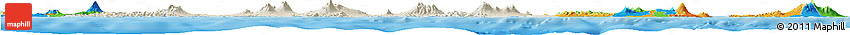 Shaded Relief Horizon Map of East Java, political outside