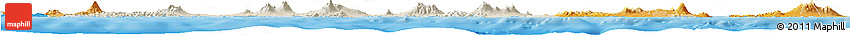 Shaded Relief Horizon Map of East Java, political shades outside