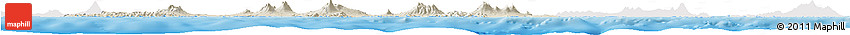Shaded Relief Horizon Map of East Java, single color outside