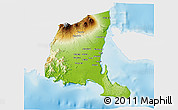 Physical 3D Map of Kab. Banyuwangi, single color outside
