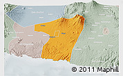 Political 3D Map of Kab. Blitar, lighten, semi-desaturated