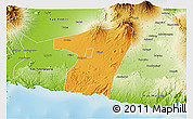 Political 3D Map of Kab. Blitar, physical outside