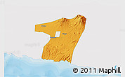 Political 3D Map of Kab. Blitar, single color outside