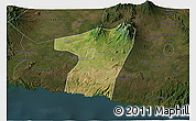 Satellite 3D Map of Kab. Blitar, darken