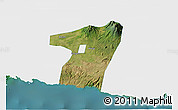 Satellite 3D Map of Kab. Blitar, single color outside