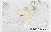 Shaded Relief 3D Map of Kab. Blitar, lighten, desaturated