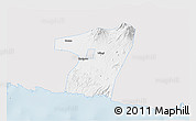 Silver Style 3D Map of Kab. Blitar, single color outside