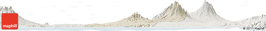 Shaded Relief Horizon Map of Kab. Blitar, lighten