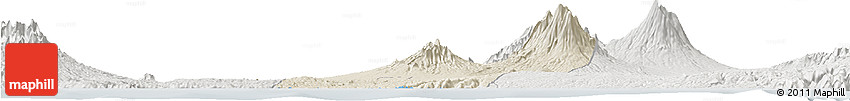 Shaded Relief Horizon Map of Kab. Blitar, lighten, semi-desaturated