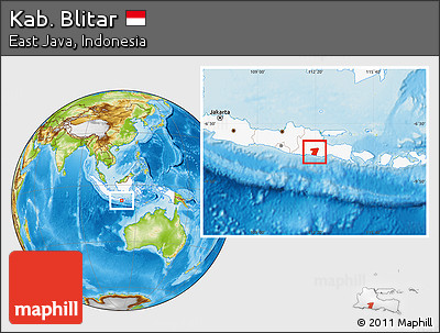Physical Location Map of Kab. Blitar, highlighted country