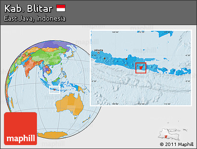 Political Location Map of Kab. Blitar