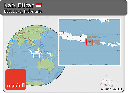 Savanna Style Location Map of Kab. Blitar, highlighted country, highlighted parent region