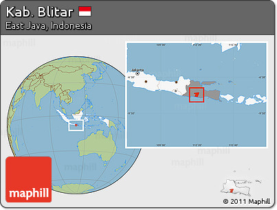 Savanna Style Location Map of Kab. Blitar, highlighted country, highlighted parent region
