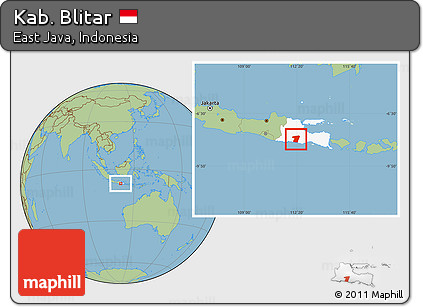 Savanna Style Location Map of Kab. Blitar, highlighted parent region