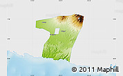Physical Map of Kab. Blitar, single color outside