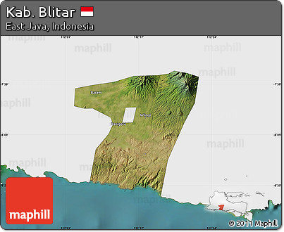 Satellite Map of Kab. Blitar, single color outside