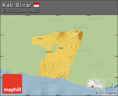 Savanna Style Map of Kab. Blitar, single color outside
