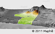 Physical Panoramic Map of Kab. Blitar, darken, desaturated