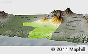 Physical Panoramic Map of Kab. Blitar, darken, semi-desaturated