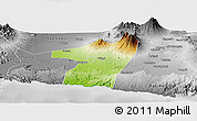 Physical Panoramic Map of Kab. Blitar, desaturated
