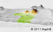 Physical Panoramic Map of Kab. Blitar, lighten, desaturated