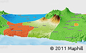 Physical Panoramic Map of Kab. Blitar, political outside