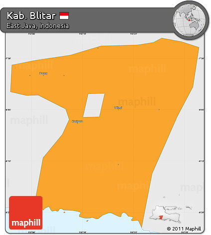 Political Simple Map of Kab. Blitar, single color outside