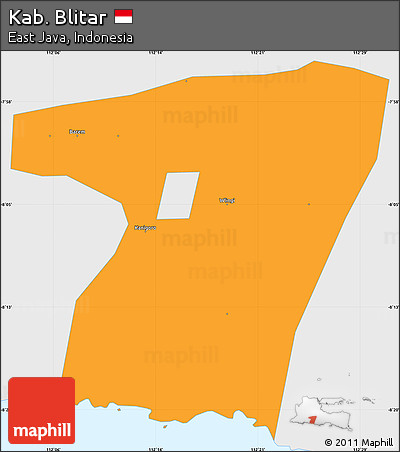 Political Simple Map of Kab. Blitar, single color outside