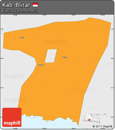 Political Simple Map of Kab. Blitar, single color outside