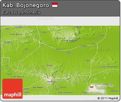 Physical 3D Map of Kab. Bojonegoro
